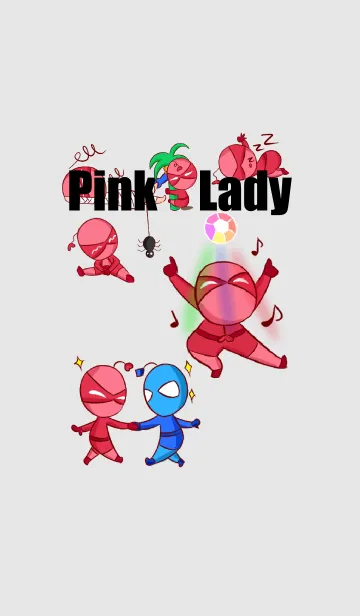 [LINE着せ替え] Pink Lady in Actionsの画像1