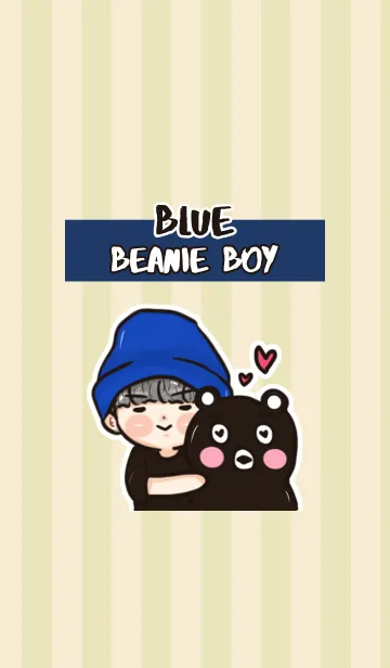 [LINE着せ替え] Blue Beanie Boyの画像1