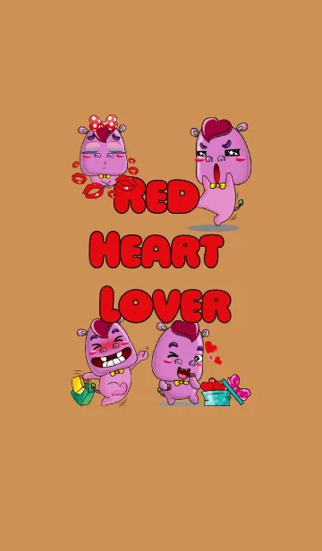 [LINE着せ替え] Red Heart Cartoon Loverの画像1