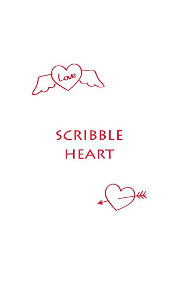 [LINE着せ替え] scribble 手書きラフハートの画像1