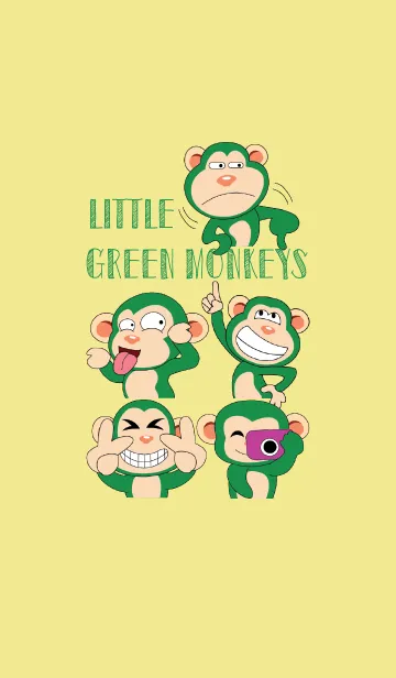 [LINE着せ替え] Funny Little Green Monkeysの画像1