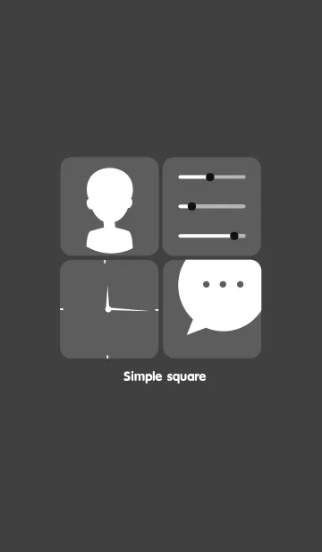 [LINE着せ替え] simple square themeの画像1