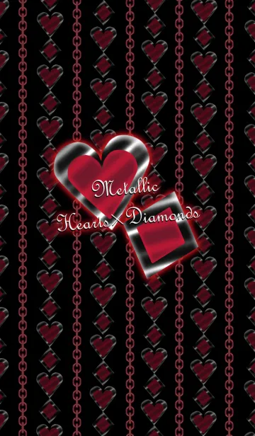 [LINE着せ替え] Metallic Hearts＆Diamondsの画像1