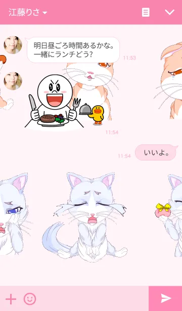 [LINE着せ替え] ラブリーキャットバレンタイン水オレンジ猫の画像3