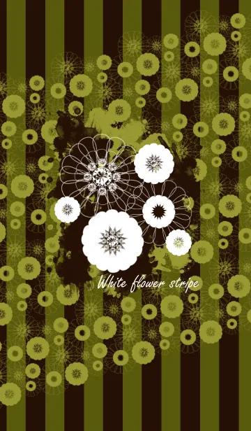 [LINE着せ替え] White flower stripeの画像1