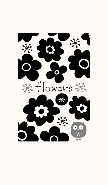 [LINE着せ替え] flowers blackの画像1