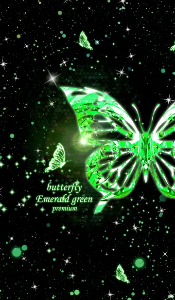 [LINE着せ替え] butterfly emerald green premiumの画像1