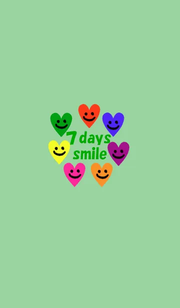 [LINE着せ替え] 7days smile heart greenの画像1