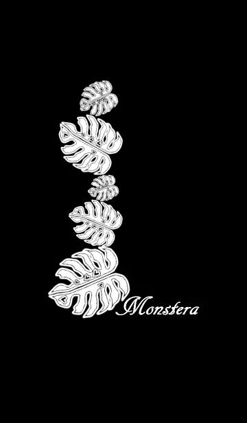 [LINE着せ替え] Monstera Black Themeの画像1