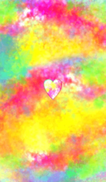 [LINE着せ替え] Colorful yellow pink heartの画像1