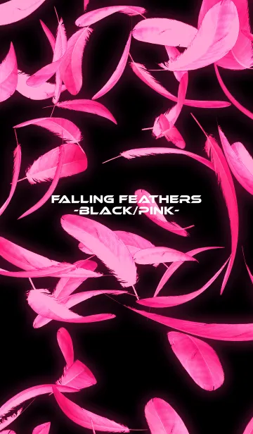 [LINE着せ替え] FALLING FEATHERS -BLACK/PINK-の画像1