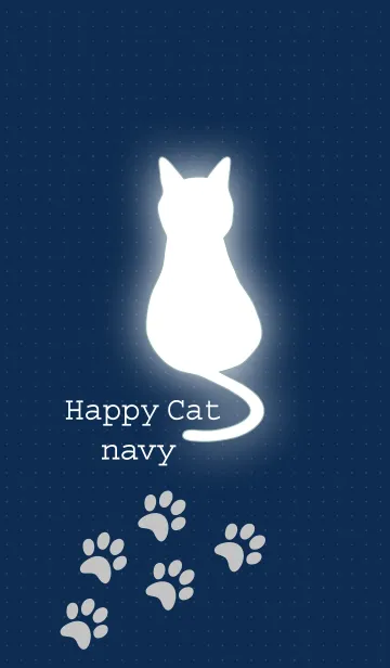 [LINE着せ替え] Happy Cat Navyの画像1