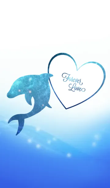 [LINE着せ替え] ♥ペア♥Dolphin Heart Heart Ver.の画像1