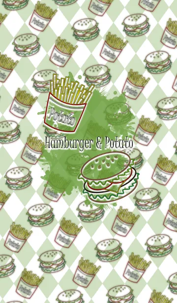 [LINE着せ替え] Hamburger ＆ Potato -Pop style-の画像1