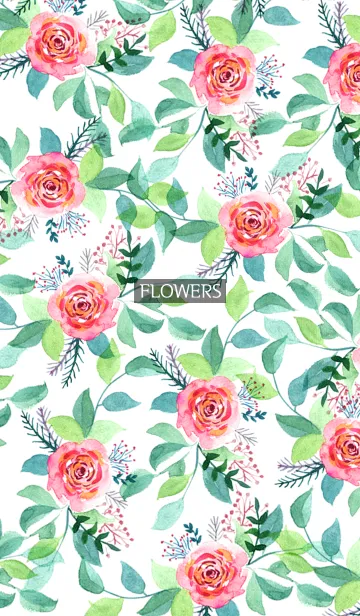 [LINE着せ替え] water color flowers_100の画像1