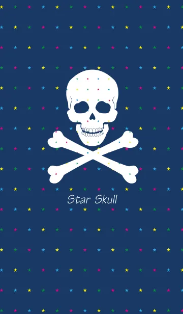 [LINE着せ替え] star skull navyの画像1