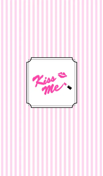 [LINE着せ替え] Kiss Me -ピンクストライプ-の画像1