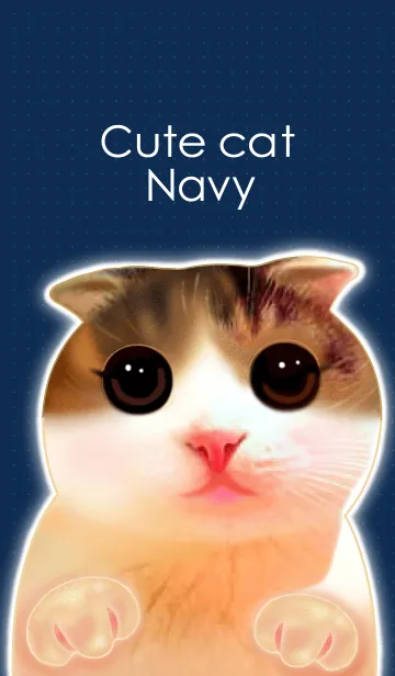 [LINE着せ替え] Cute Cat Navyの画像1