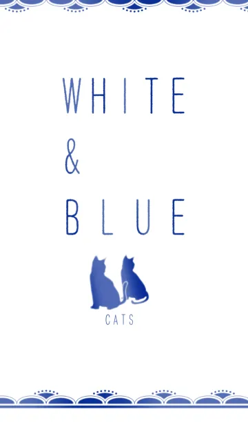 [LINE着せ替え] WHITE ＆ BLUE ~CATS~の画像1