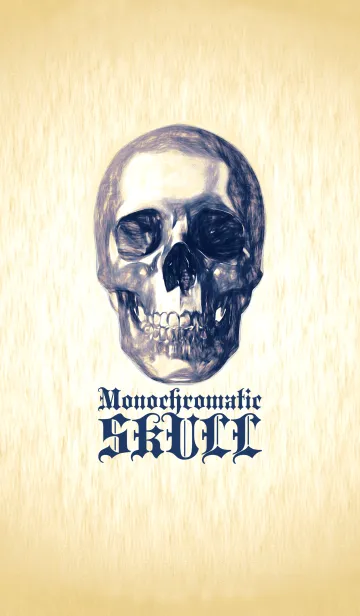 [LINE着せ替え] Monochromatic skull <beige>の画像1