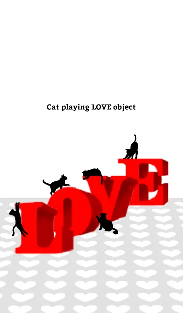 [LINE着せ替え] Cat Playing LOVE Objectの画像1