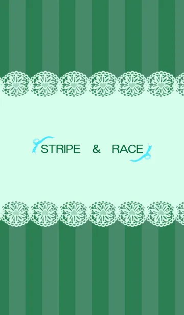 [LINE着せ替え] Stripe ＆ race Greenの画像1