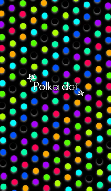 [LINE着せ替え] Colorful polka dot -Black-の画像1