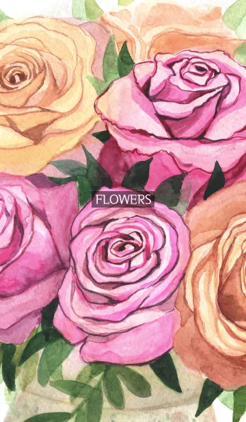 [LINE着せ替え] water color flowers_124の画像1