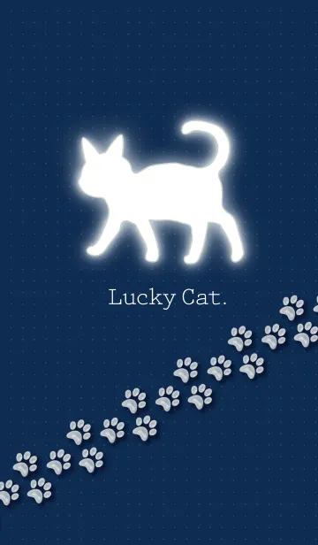 [LINE着せ替え] Lucky Cat Navyの画像1