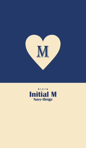 [LINE着せ替え] Initial M Navy+Beigeの画像1