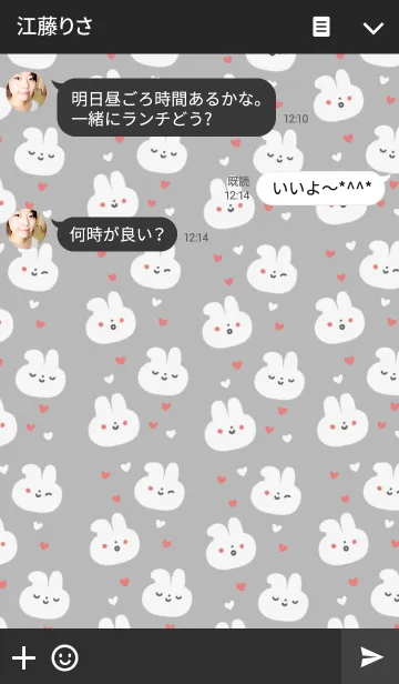 [LINE着せ替え] シンプルにうさぎがいっぱいの画像3