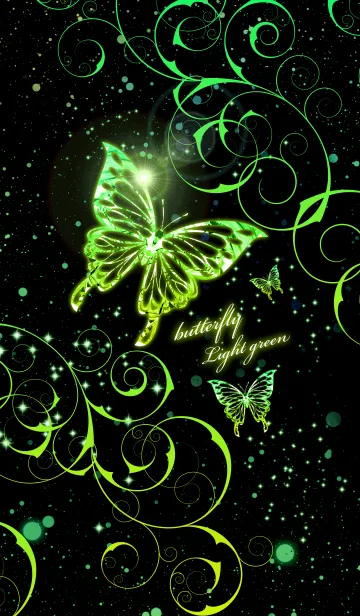 [LINE着せ替え] butterfly Light greenの画像1