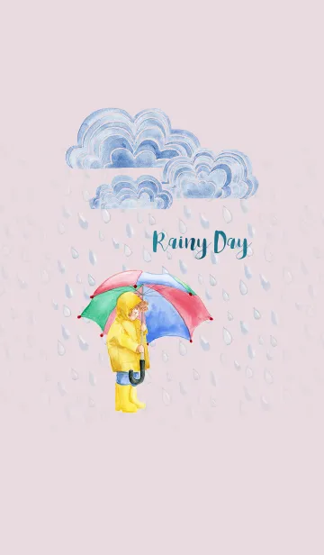 [LINE着せ替え] Watercolor Rainy Dayの画像1