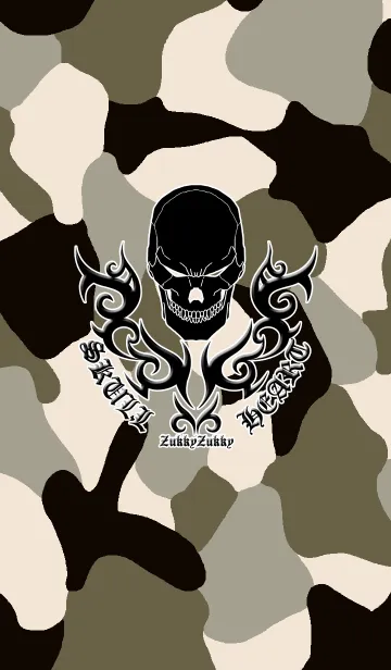 [LINE着せ替え] SKULL HEART2 CAMOUFLAGE Black and whiteの画像1