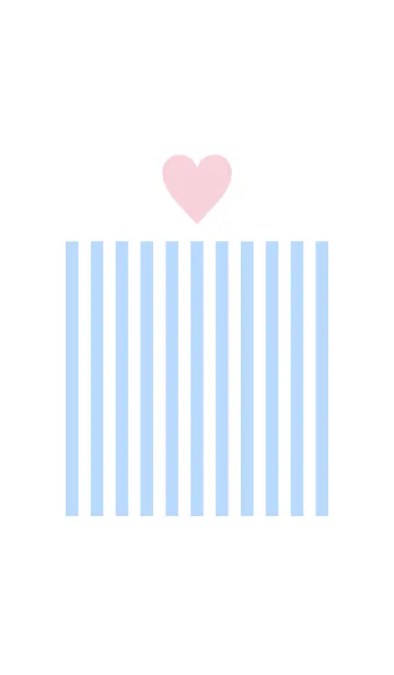 [LINE着せ替え] light blue stripe ＆ pink heart.の画像1