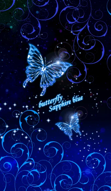 [LINE着せ替え] butterfly sapphire blue2の画像1