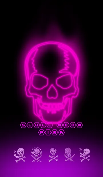 [LINE着せ替え] SKULL NEON PINK 2の画像1