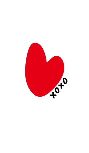 [LINE着せ替え] XOXOハート-白-の画像1