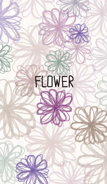 [LINE着せ替え] FLOWER-茶色ストライプ-の画像1