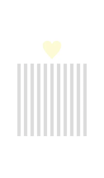 [LINE着せ替え] Light Gray Stripe ＆ Yellow heart.の画像1