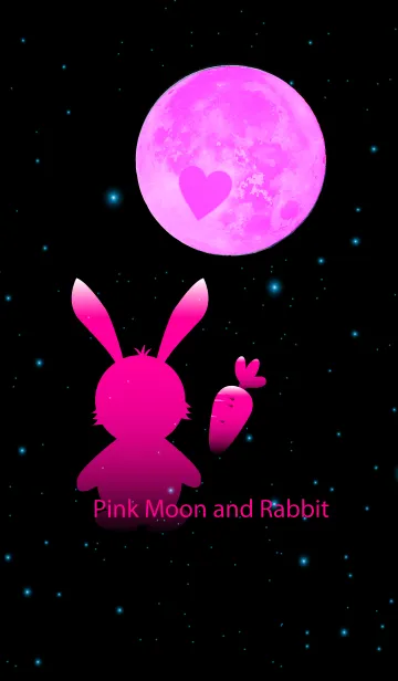 [LINE着せ替え] Pink Moon and Rabbitの画像1