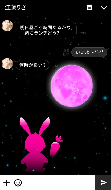 [LINE着せ替え] Pink Moon and Rabbitの画像3