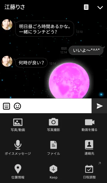 [LINE着せ替え] Pink Moon and Rabbitの画像4