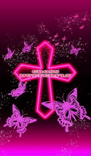 [LINE着せ替え] Cross Butterfly PINKの画像1