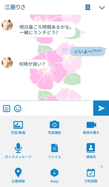 [LINE着せ替え] 【シンプル】ハイビスカス in ハワイの画像4