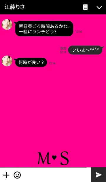 [LINE着せ替え] Initial "M ＆ S" Vivid pink ＆ black.の画像3