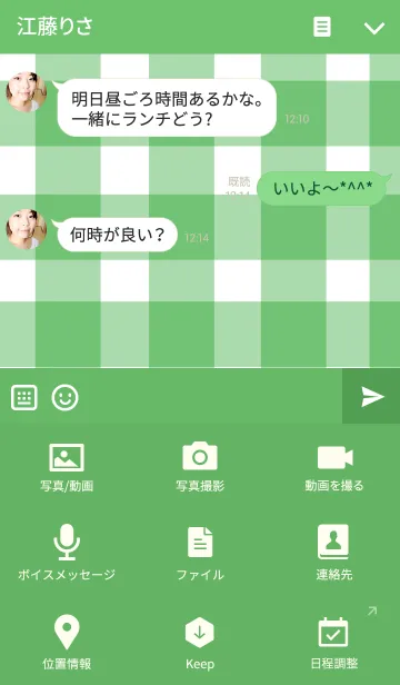 [LINE着せ替え] たぬきさんとチェックの画像4