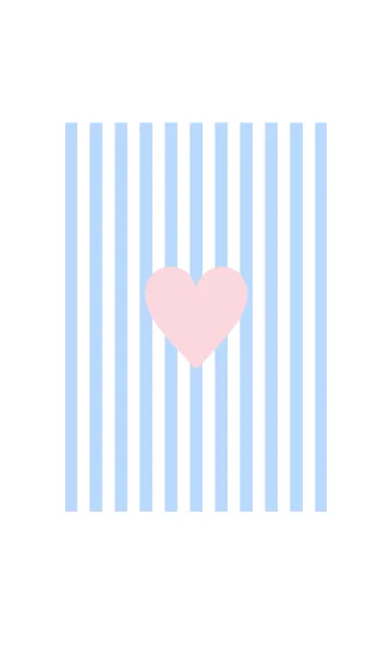 [LINE着せ替え] light blue stripe and pink heart.2の画像1