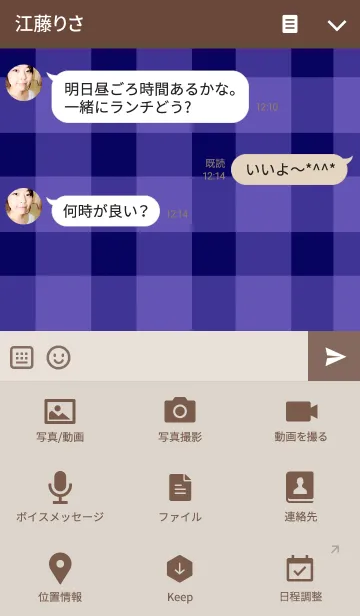 [LINE着せ替え] ウサギさんとチェックの画像4