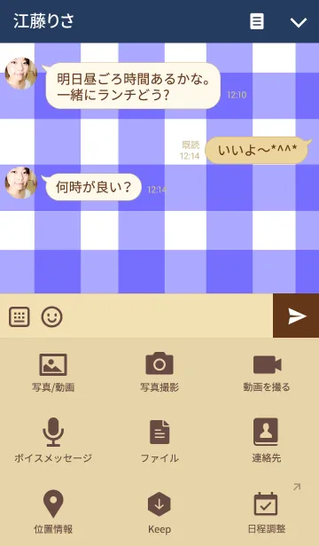 [LINE着せ替え] ネコとチェックの画像4